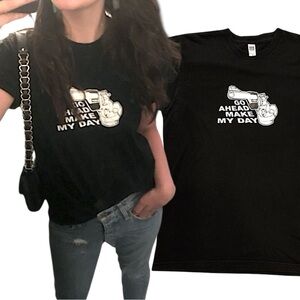 Vintage Retro 80s Style Dirty Harry “Go Ahead Make My Day” Black S/S Graphic Tee